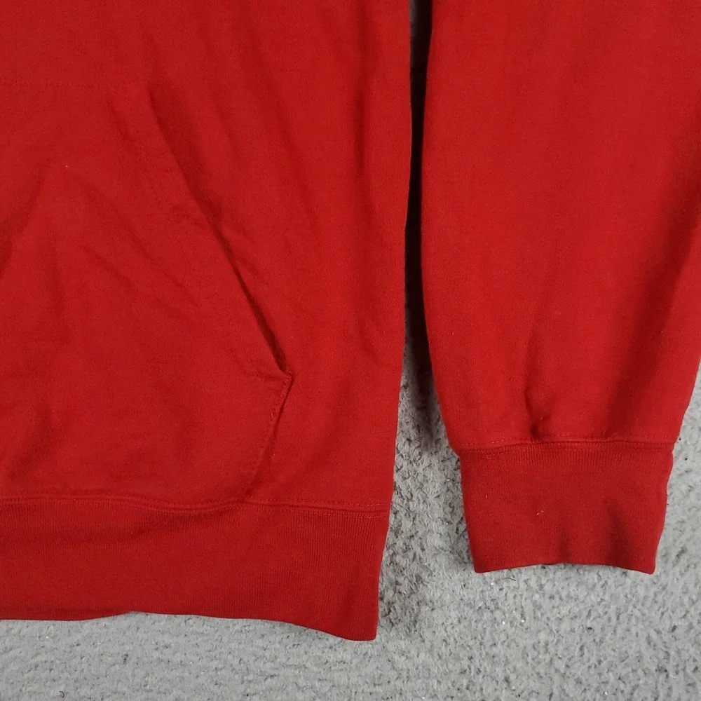 Adidas Sweater Mens Medium Red Casual Pullover Hoodie Sweatshirt *
